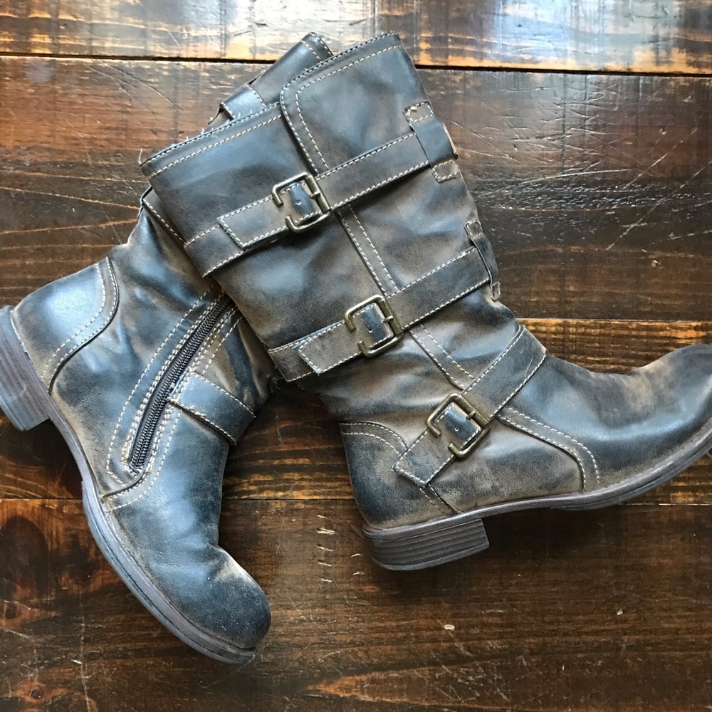 Distressed boots